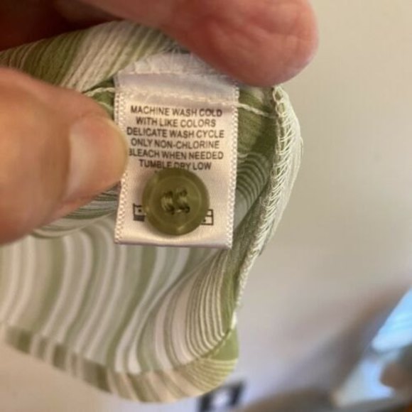 George Designs By Mark Eisen Sage Color Blouse Size XL Ruffle Blouse - Picture 4 of 9